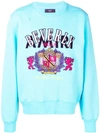 Amiri Beverly Hills Printed Cotton-jersey Sweatshirt In Blue