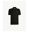 Lacoste Logo-embroidered Cotton-piqué Polo Shirt In Black