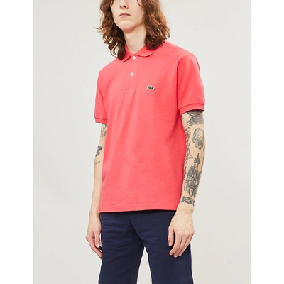 Lacoste Logo-embroidered Cotton-piqué Polo Shirt In Sirop Pink