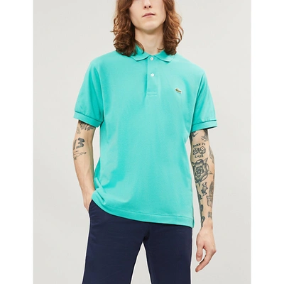 Lacoste Logo-embroidered Cotton-piqué Polo Shirt In Mint
