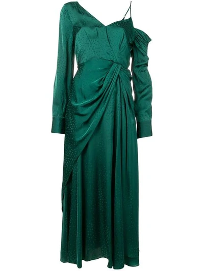slim fit dress slacks Green One Shoulder Knot Skirt Midi Dress – AX Paris