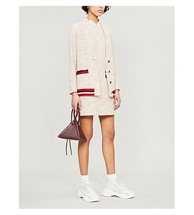 sandro pink tweed dress Sandro Sequin-Embellished tweed mini dress