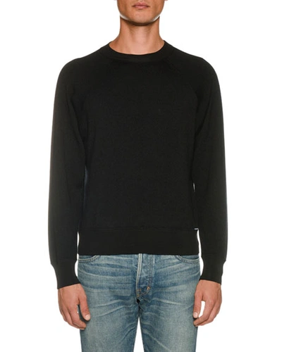 Tom Ford Men's Raglan-sleeve Crewneck Sweater In Black