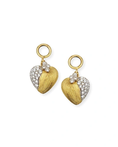 Jude Frances Provence 18k Diamond Heart Earring Charms In Gold