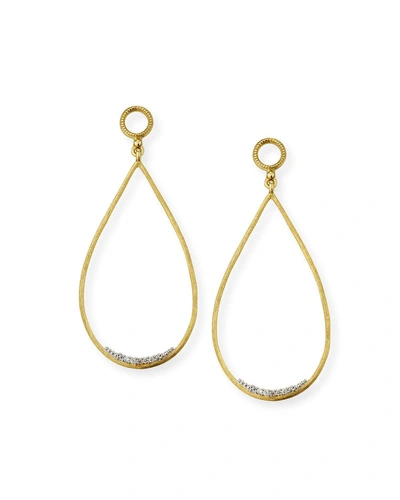 Jude Frances Provence 18k Large Open Teardrop Earring Charms W/ Diamonds In Gold