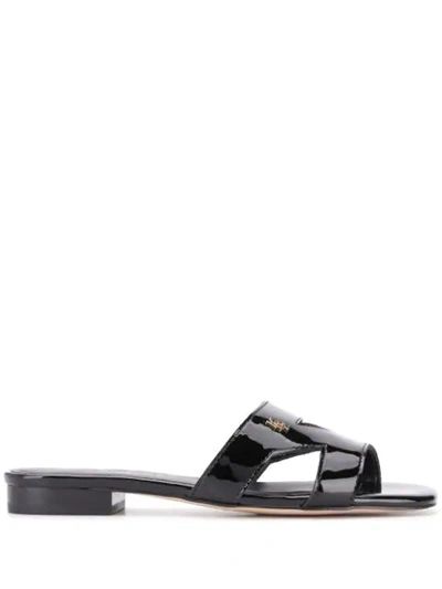 Kurt Geiger Odina Cut-out Leather Sandals In Black