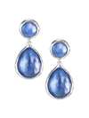 Ippolita Sterling Silver Rock Candy Lapis, Mother Of Pearl & Rock Crystal Triplet Drop Earrings In Blue/silver