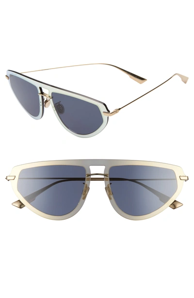 Dior Ultime Rimless Aviator Sunglasses, 56mm In Gold/ Blue