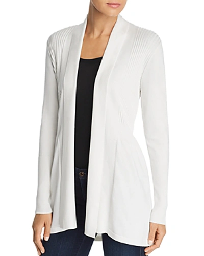 Avec Mixed-texture Open Cardigan In White/cotton Ball