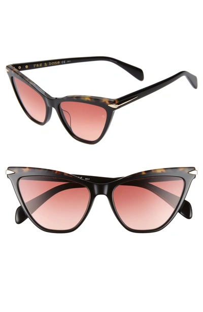 Rag & Bone 55mm Cat Eye Sunglasses In Black