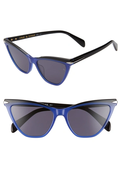 Rag & Bone 55mm Cat Eye Sunglasses - Blue