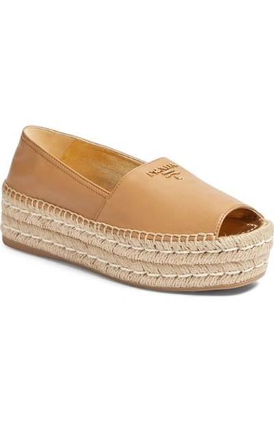 Prada peep store toe espadrille