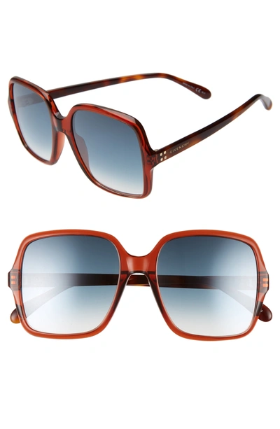 Givenchy 55mm Square Sunglasses - Red Havana In Red Havana