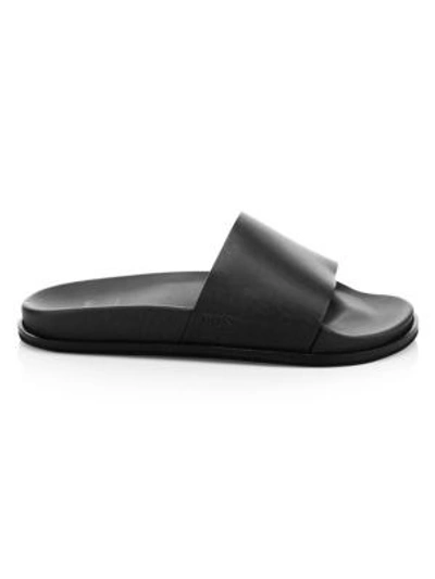 Hugo Boss Cliff Leather Slides In Black