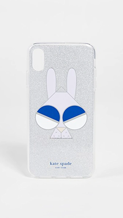 Kate Spade Glitter Money Bunny Iphone Xs Max Case In Silver Multi