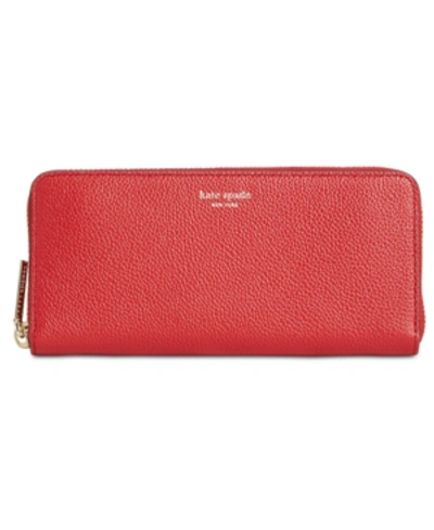 Kate Spade Margaux Leather Continental Wallet - Red In Hot Chili/gold