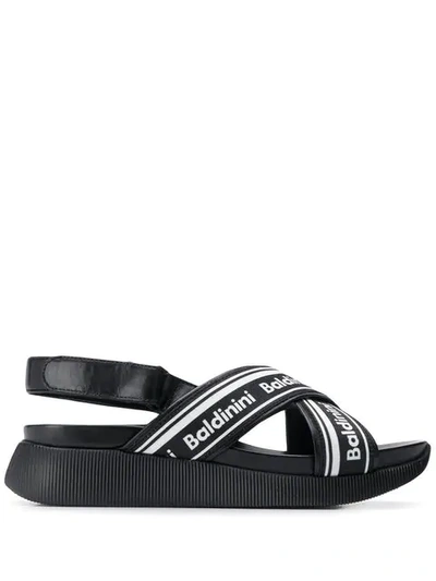 Baldinini Logo Sandals In Black