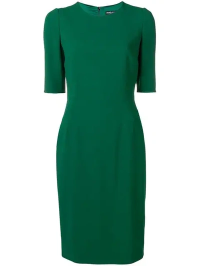Dolce & Gabbana Fitted Shortsleeved Dress In Green