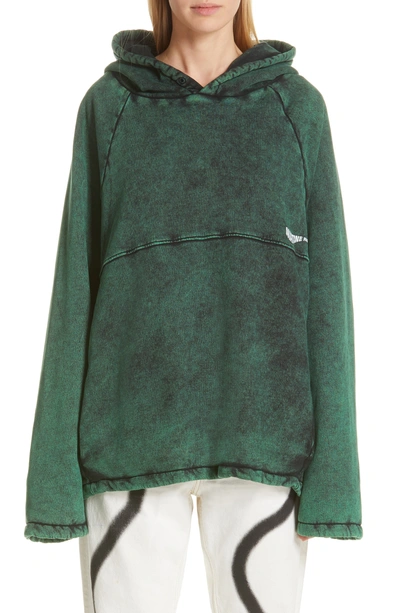 Martine Rose Acid Wash Hoodie In Green