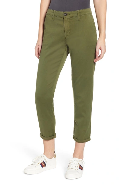 Ag Caden Crop Twill Trousers In New Spruce