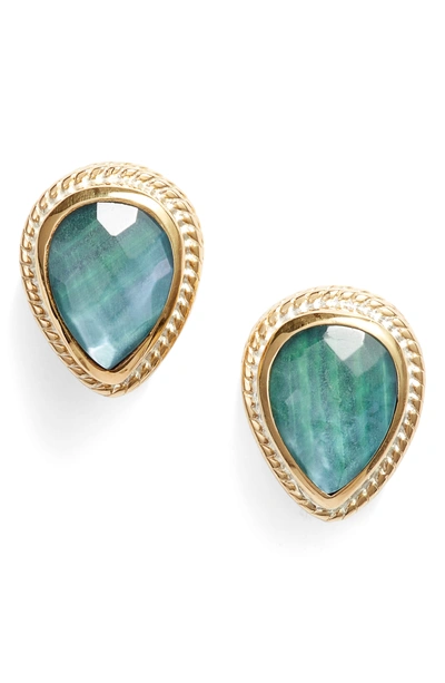Anna Beck Semiprecious Stone Stud Earrings In Gold/ Malachite