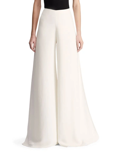 Ralph Lauren Adele Sculptural Cady Palazzo Pants In White
