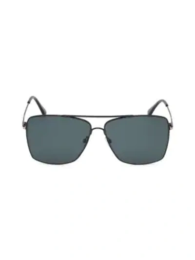 Tom Ford Magnus 60mm Square Aviator Sunglasses In Gunmetal