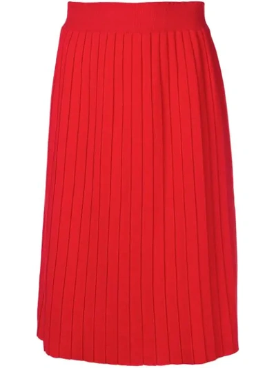 Chinti & Parker High-waist Pleated Skirt In Red