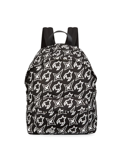 Givenchy Men's Cosmic Printed Nylon Backpack In Black/white