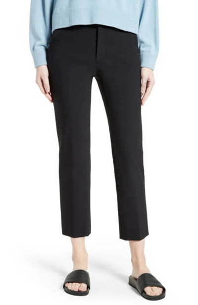 Vince Stovepipe Stretch Cropped Trousers In Black