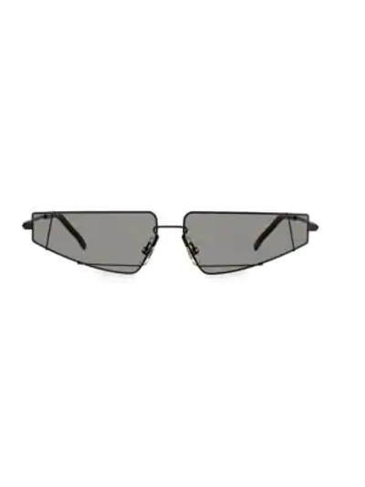 Fendi 61mm Futuristic Triangle Wire Frame Sunglasses In Black
