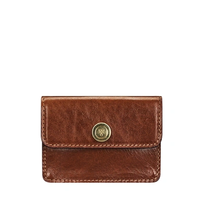Maxwell Scott Bags Womens Quality Business Card Case In Tan Brown