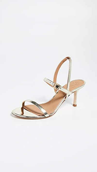 Tory Burch Penelope Metallic Leather Slingback Sandals In Spark Gold