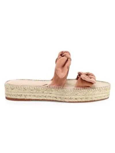 Loeffler Randall Women's Daisy Open-toe Leather Espadrille Platform Slide Sandals In Coquille