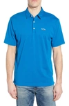 Patagonia Trout Fitz Roy Regular Fit Organic Cotton Polo In Balkan Blue