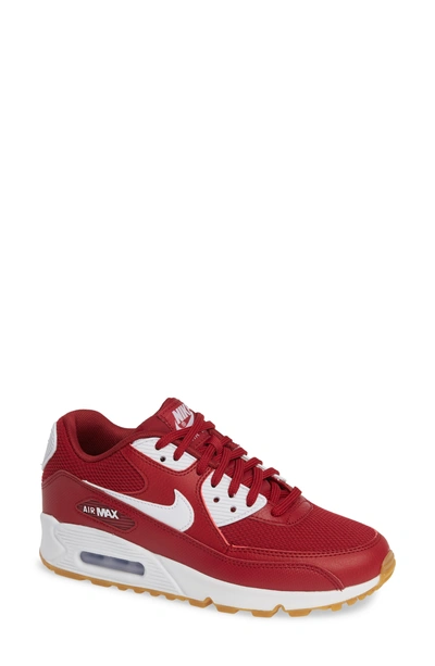 Nike 'air Max 90' Sneaker In Red Crush/ White/ Light Brown