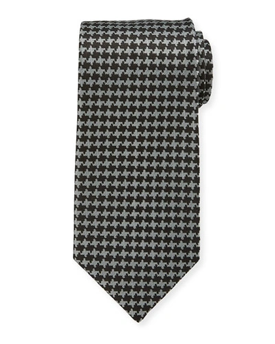 Tom Ford 9cm Houndstooth Tie In Gray