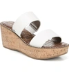 Sam Edelman Rydell Cork-wedge Leather Sandals, White In Bright White Leather