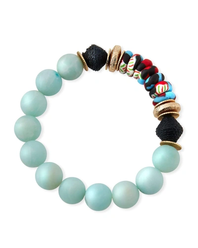 Akola Amazonite & Glass Bead Bracelet In Blue