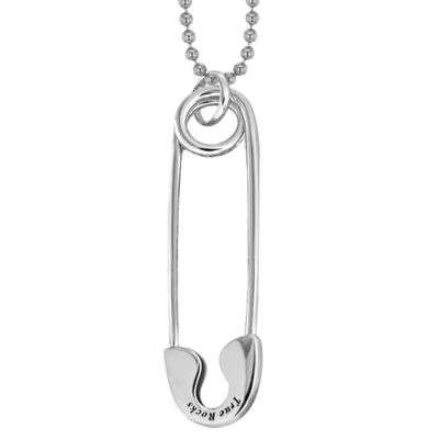 True Rocks Sterling Silver Large Safety Pin Pendant