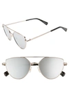 Rebecca Minkoff Stevie2 55mm Aviator Sunglasses In Rose Gold