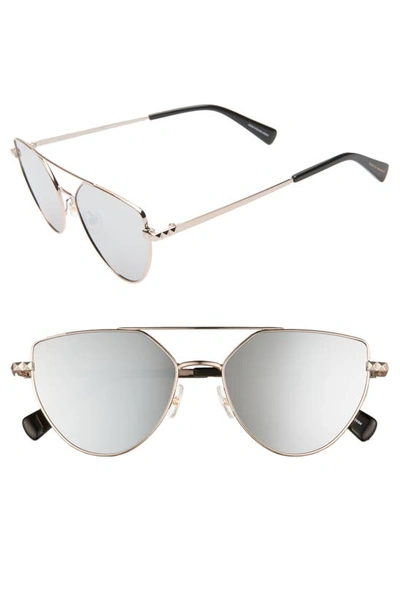 Rebecca Minkoff Stevie2 55mm Aviator Sunglasses In Rose Gold