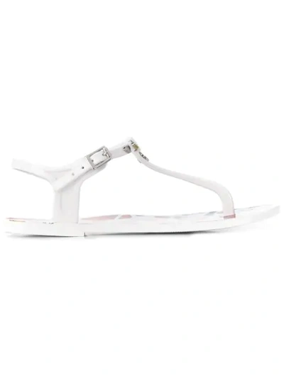 Love Moschino Heart Thong Strap Sandals In White