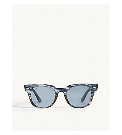Ray Ban Rb2168 Meteor Square-frame Sunglasses In Blue Gradient Grey ...