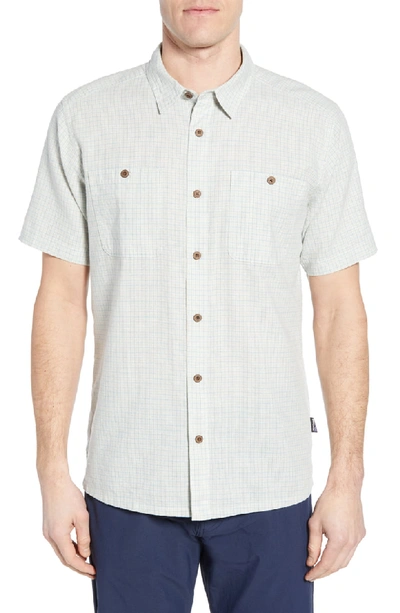 Patagonia Back Step Regular Fit Short Sleeve Shirt In Owens: Atoll Blue