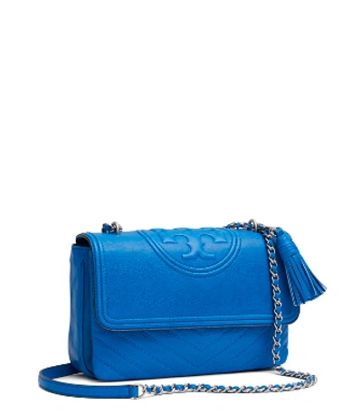 Tory Burch Fleming Distressed Convertible Shoulder Bag In Tropical Blue |  ModeSens