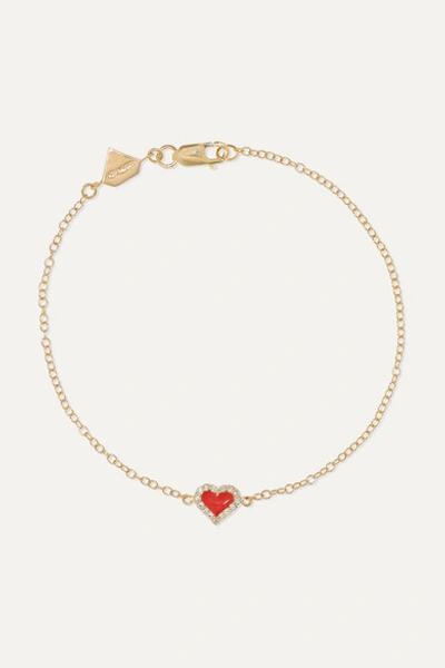 Alison Lou 14-karat Gold, Diamond And Enamel Bracelet