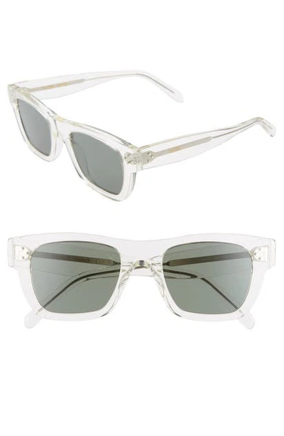 Celine Crystal 51mm Crystal Square Sunglasses In White