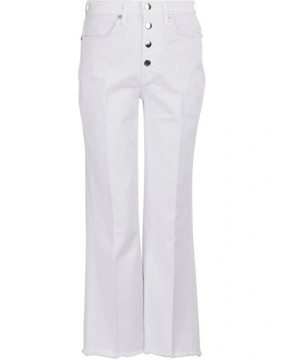 Rag & Bone Justine Cropped Wide-leg Jeans With Button Fly In Wht