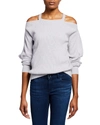 J Brand Mackenzie Cold-shoulder Cashmere Sweater, Light Future